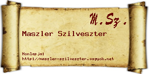 Maszler Szilveszter névjegykártya