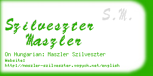 szilveszter maszler business card